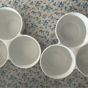 White Ceramic Serving Bowls Set of 2